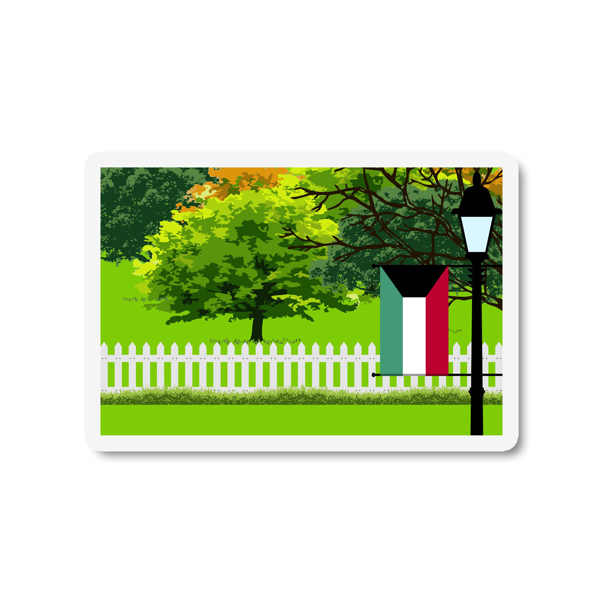 Kuwait Trees and Street Lamp Sticker