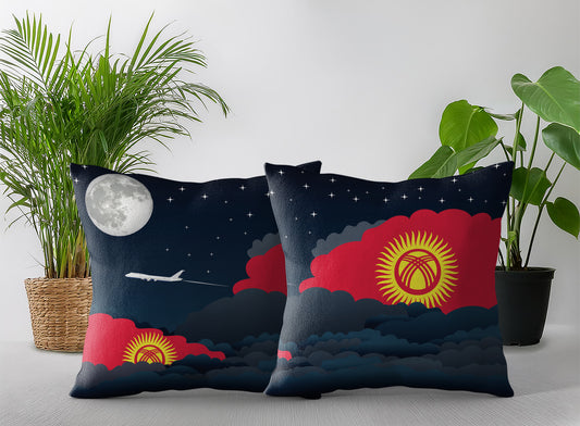 Kyrgyzstan Night Clouds Pillow Case and Pillow Throw