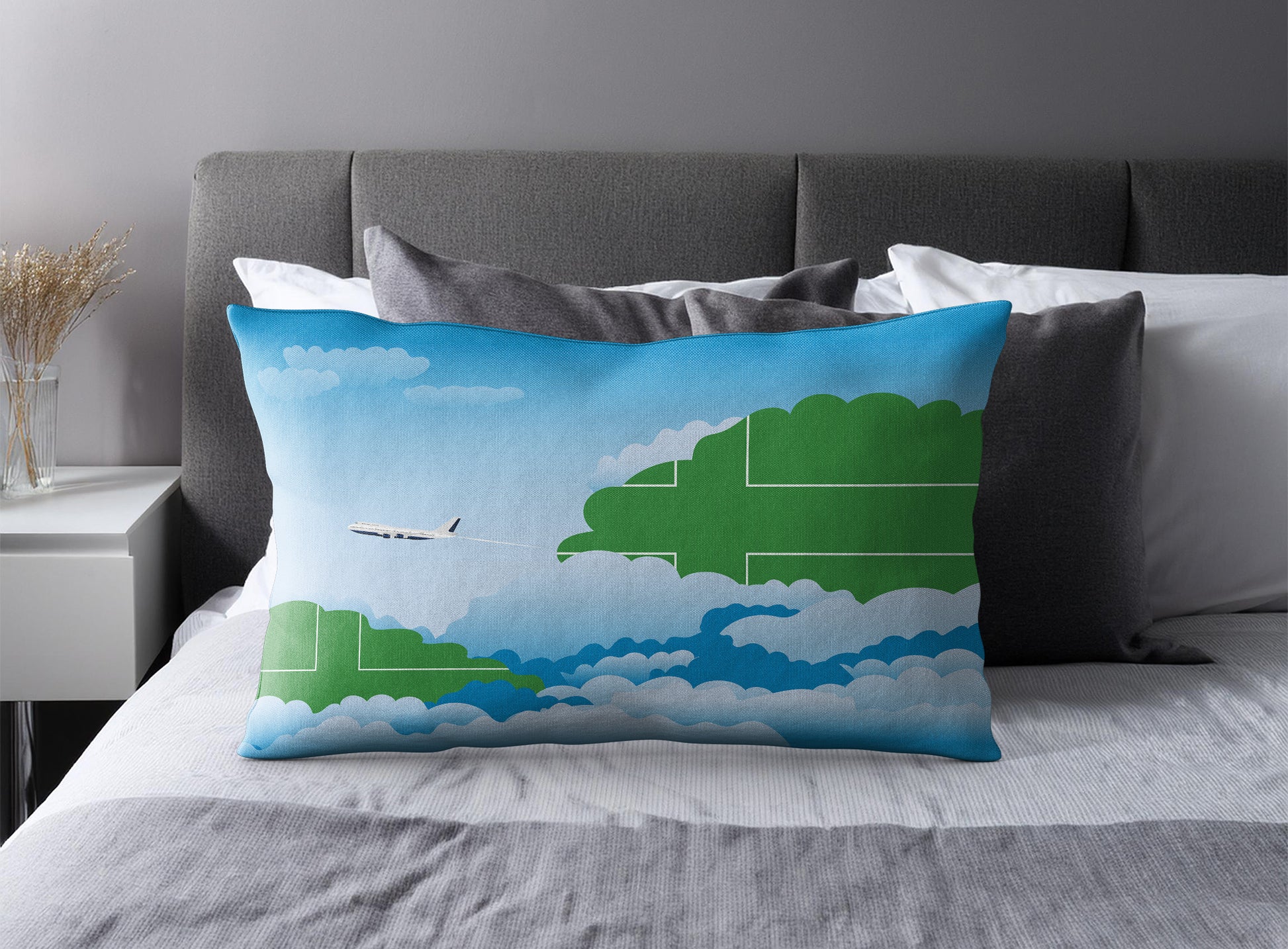 Ladonia Day Clouds Pillow Case and Pillow Throw
