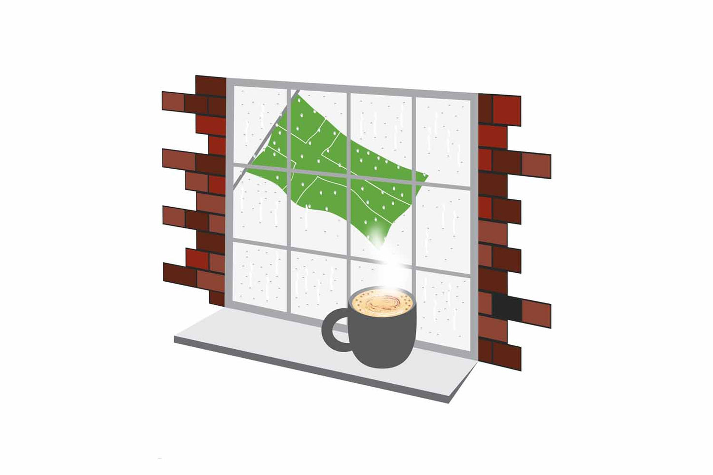 Ladonia Coffee Rain Window Fridge Magnet