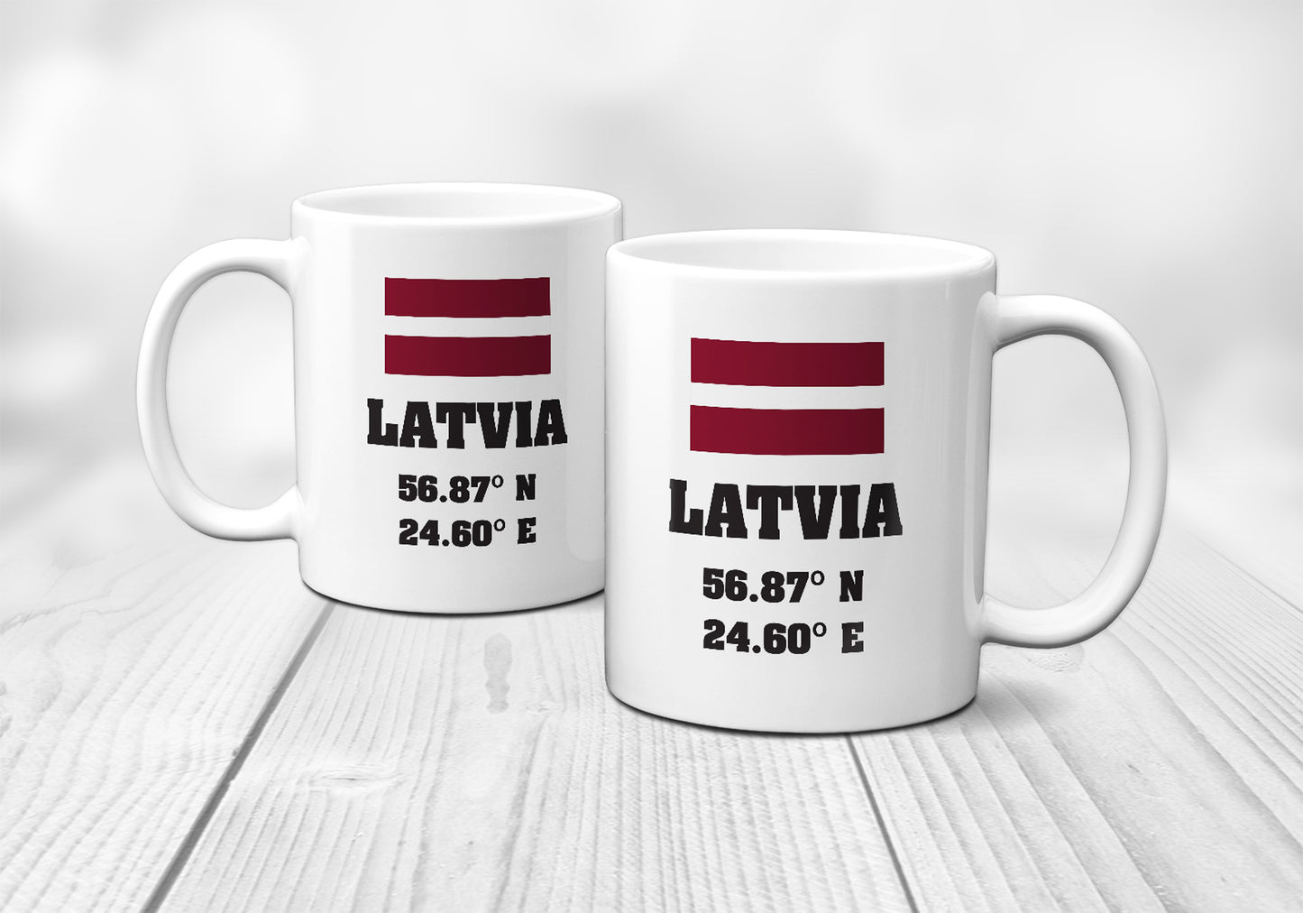 Latvia Laitutude Longitude Mug