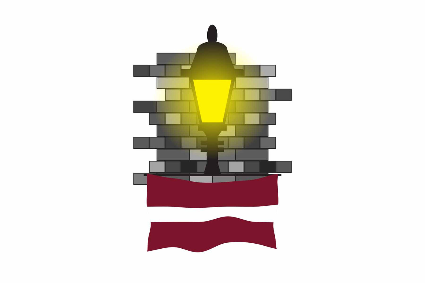 Latvia Street Lamp Bricks Sticker