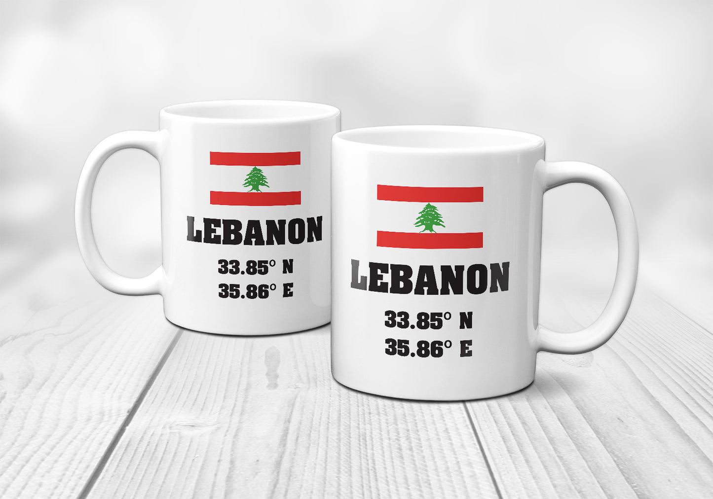 Lebanon Laitutude Longitude Mug