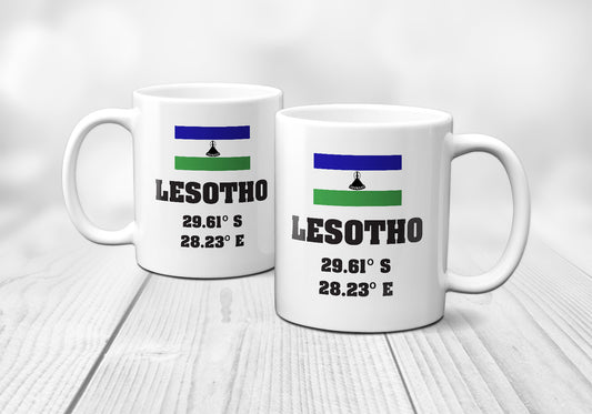 Lesotho Laitutude Longitude Mug