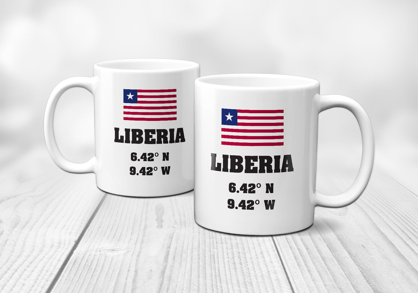 Liberia Laitutude Longitude Mug