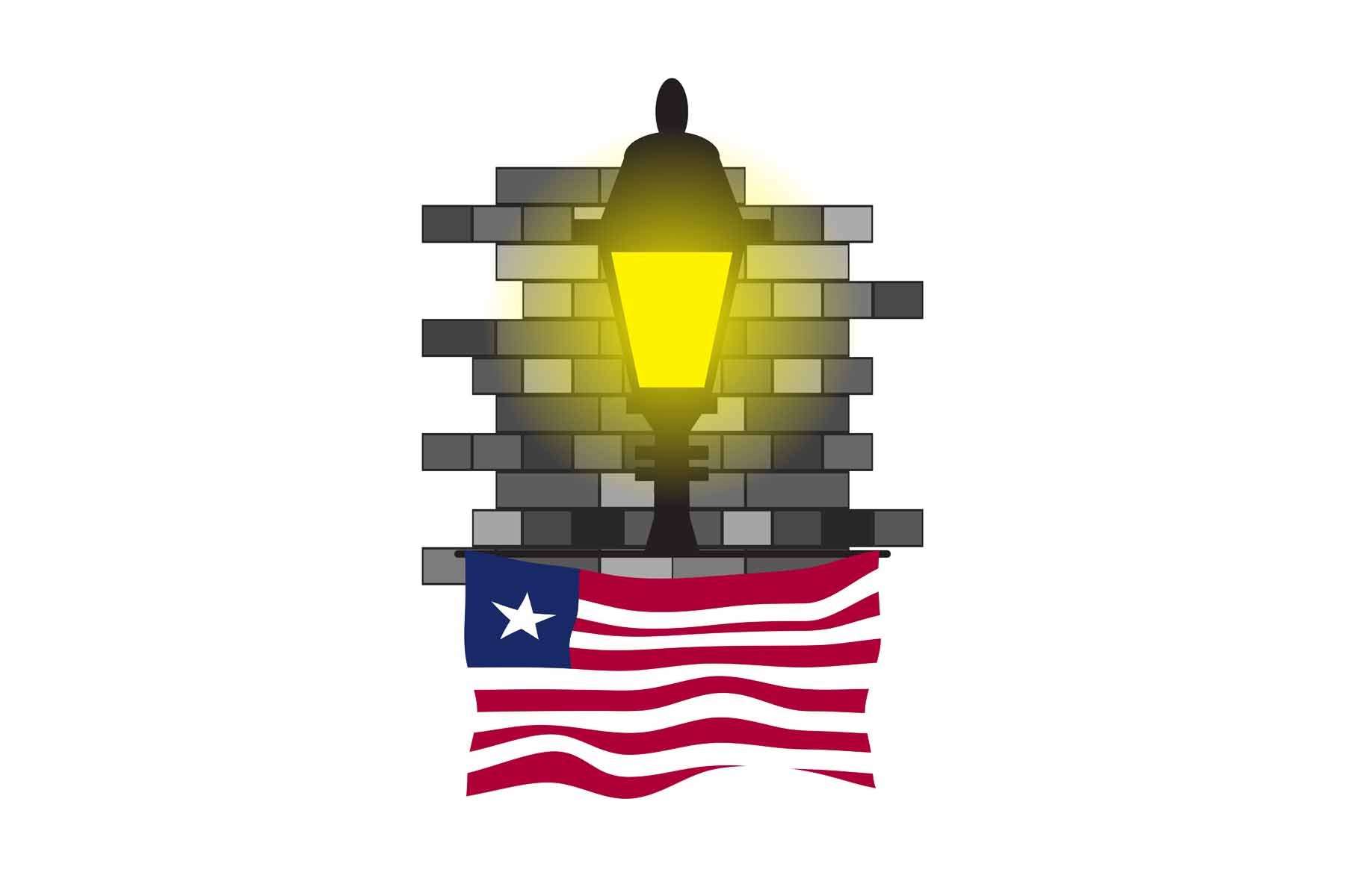 Liberia Street Lamp Bricks Sticker