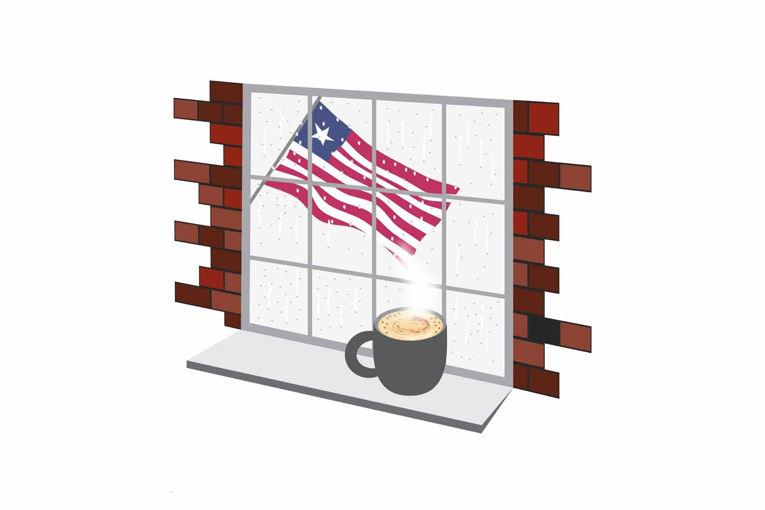 Liberia Coffee Rain Window Sticker