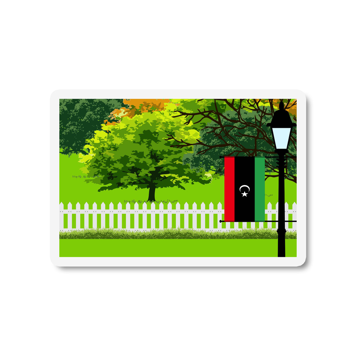 Libya Trees and Street Lamp Sticker