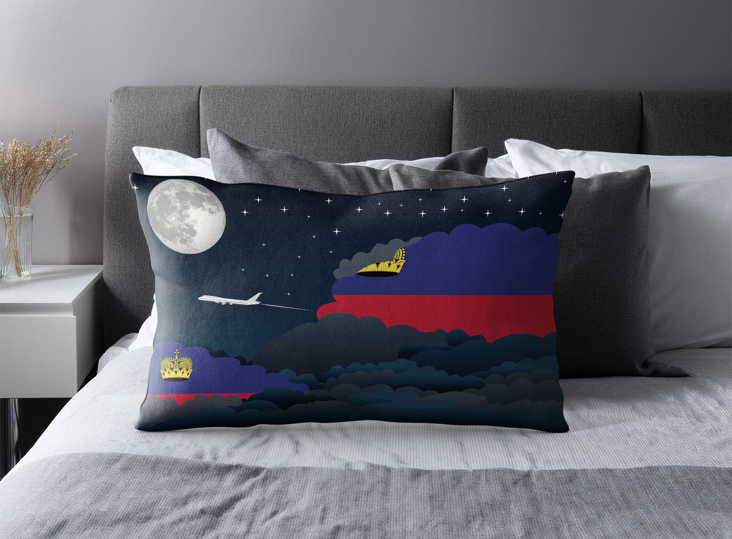 Liechtenstein Night Clouds Pillow Case and Pillow Throw