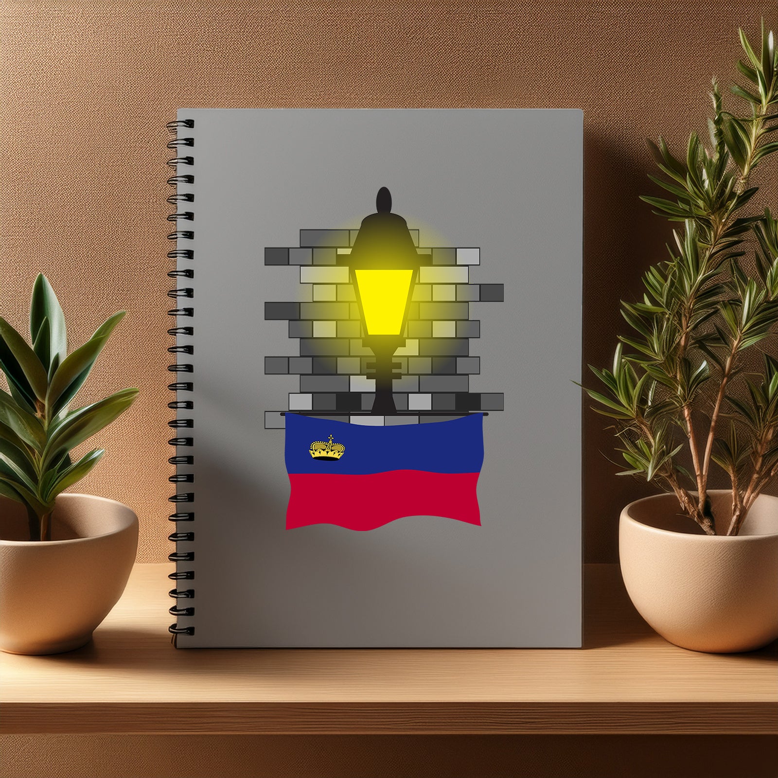 Liechtenstein  Street Lamp Bricks Notebook