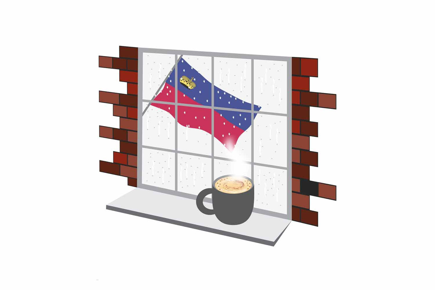 Liechtenstein Coffee Rain Window Sticker