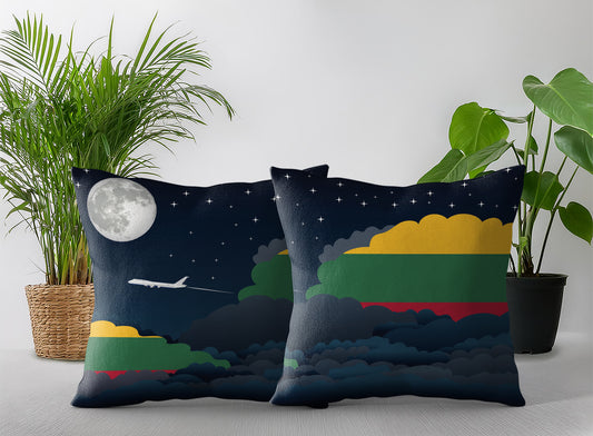 Lithuania Night Clouds Pillow Case and Pillow Throw