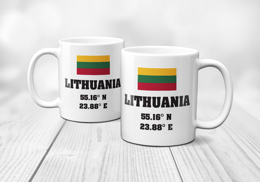 Lithuania Laitutude Longitude Mug
