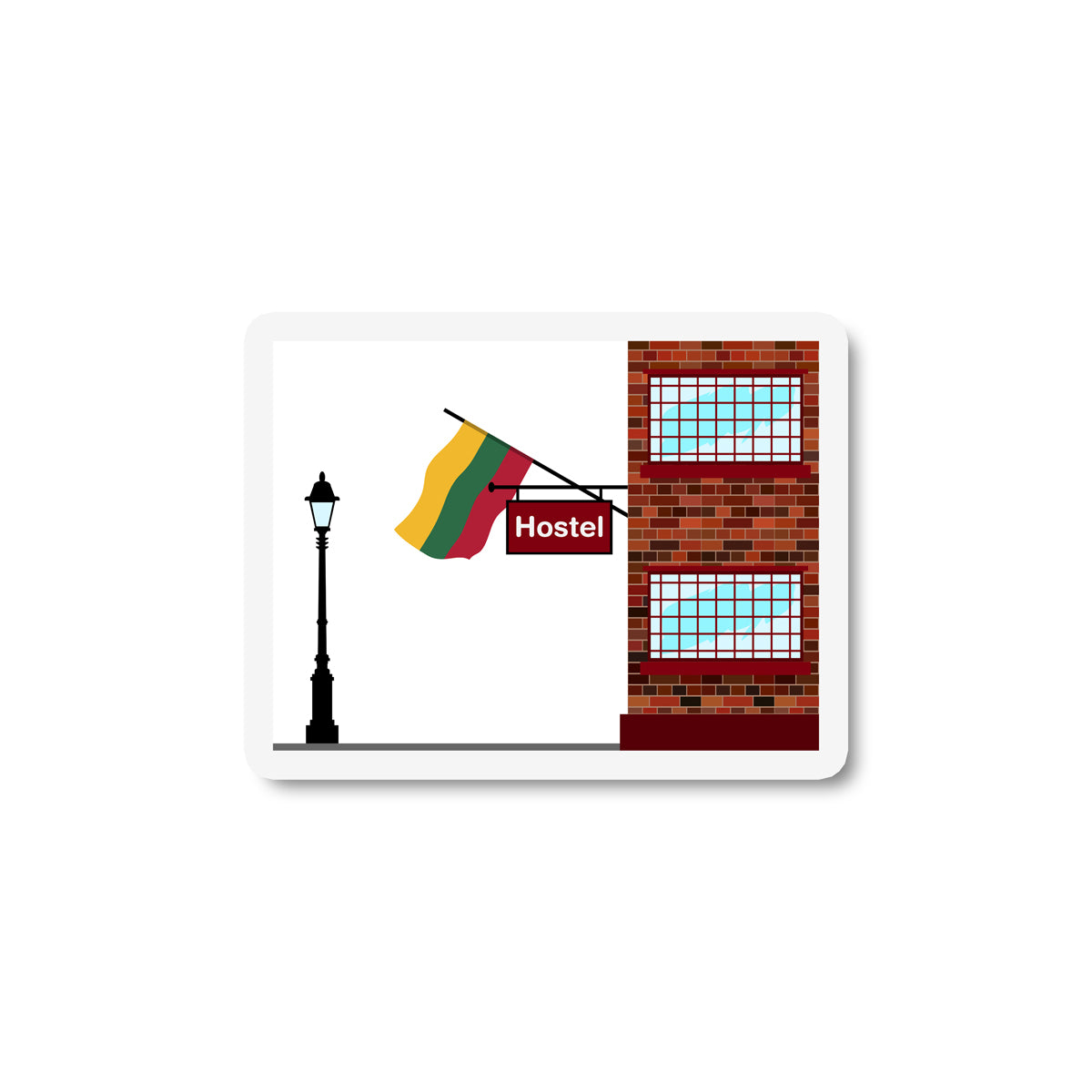 Lithuania Hostels Sticker