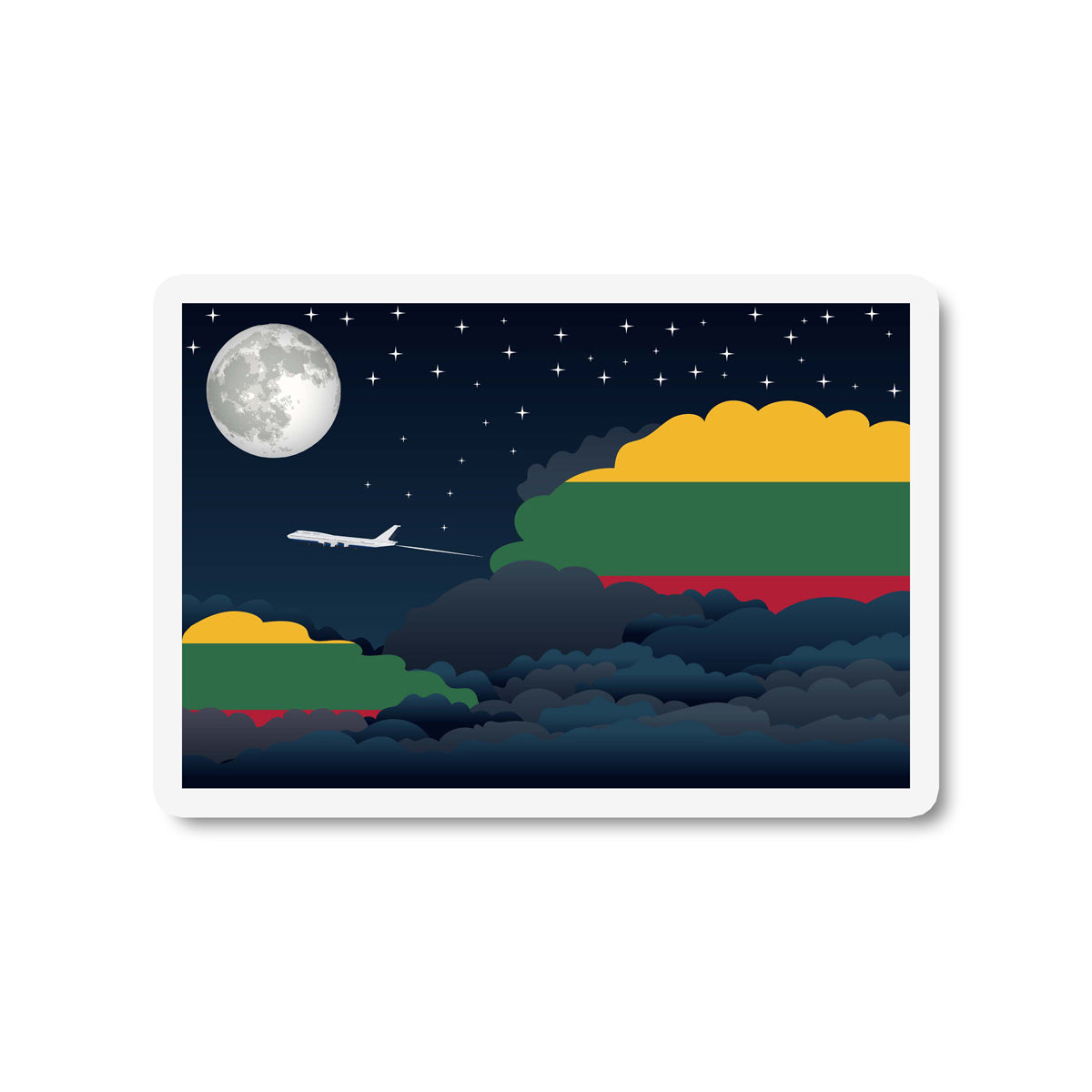 Lithuania Night Clouds Fridge Magnet