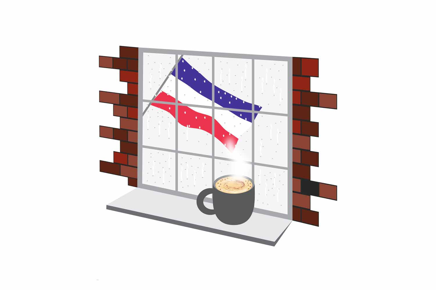 Los Altos Coffee Rain Window Sticker
