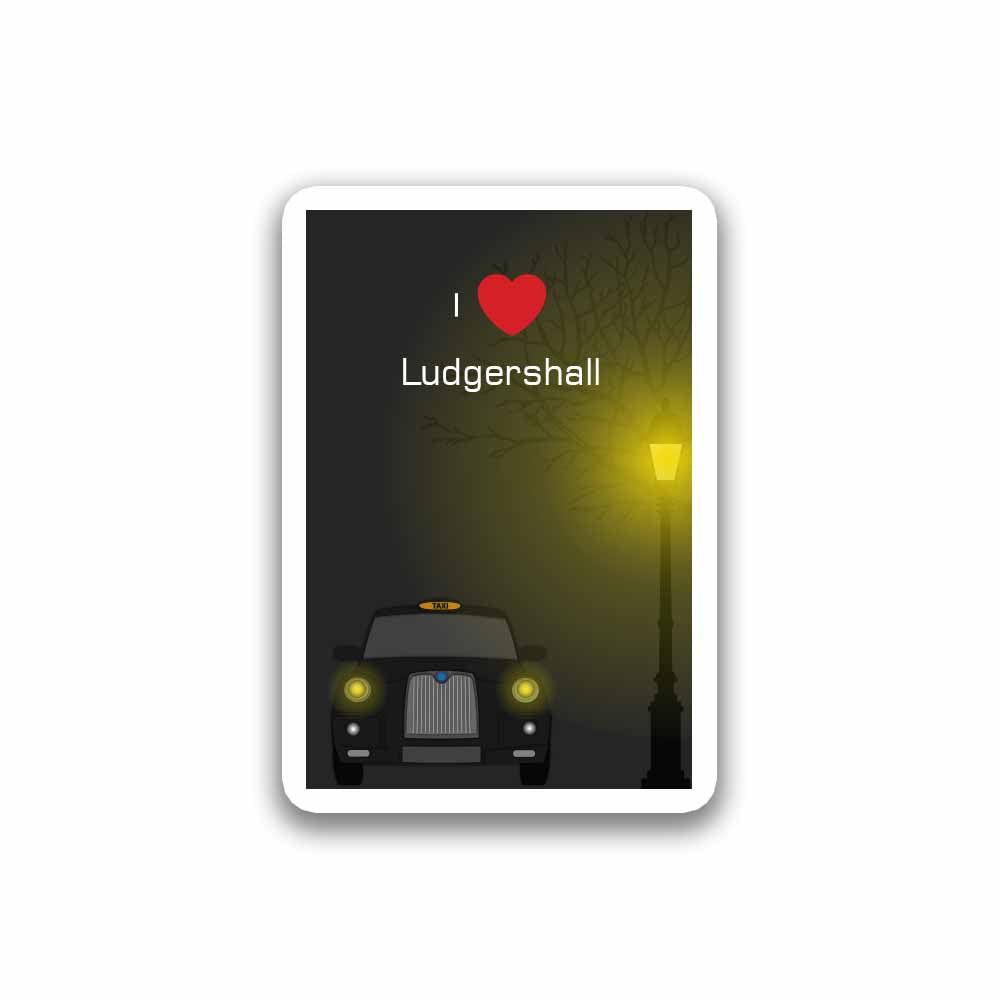 Ludgershall Love Taxi Black Sticker