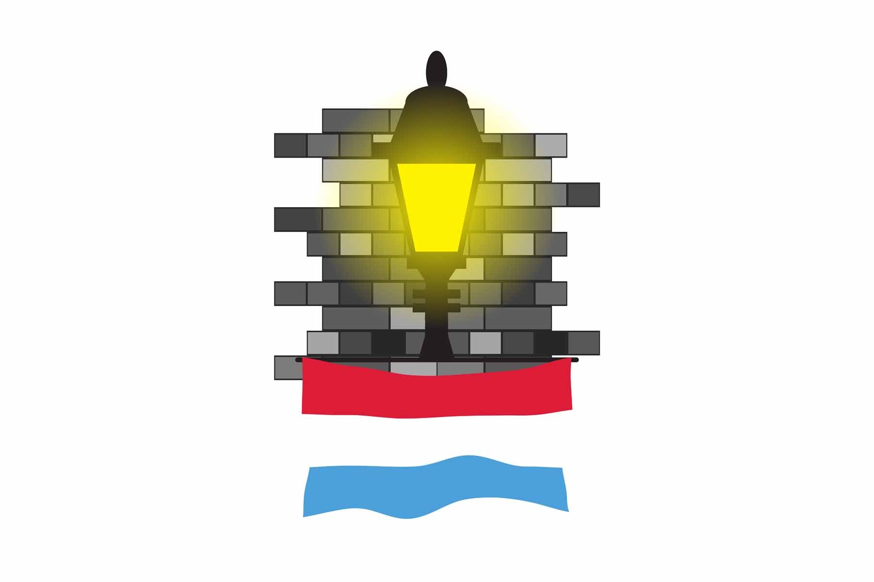 Luxembourg Street Lamp Bricks Sticker