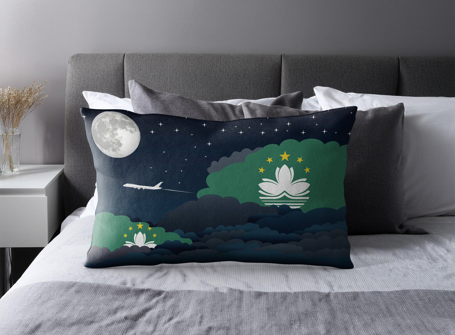 Macau Night Clouds Pillow Case and Pillow Throw