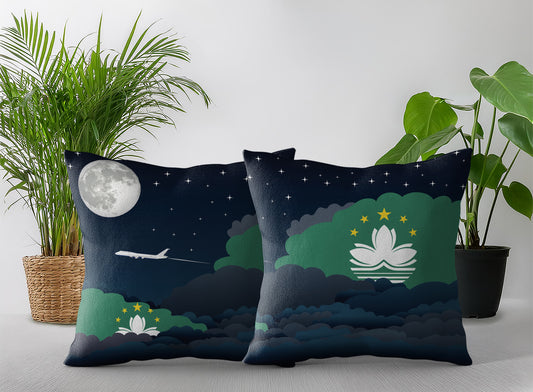 Macau Night Clouds Pillow Case and Pillow Throw