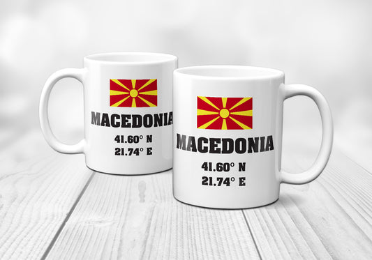 Macedonia Laitutude Longitude Mug
