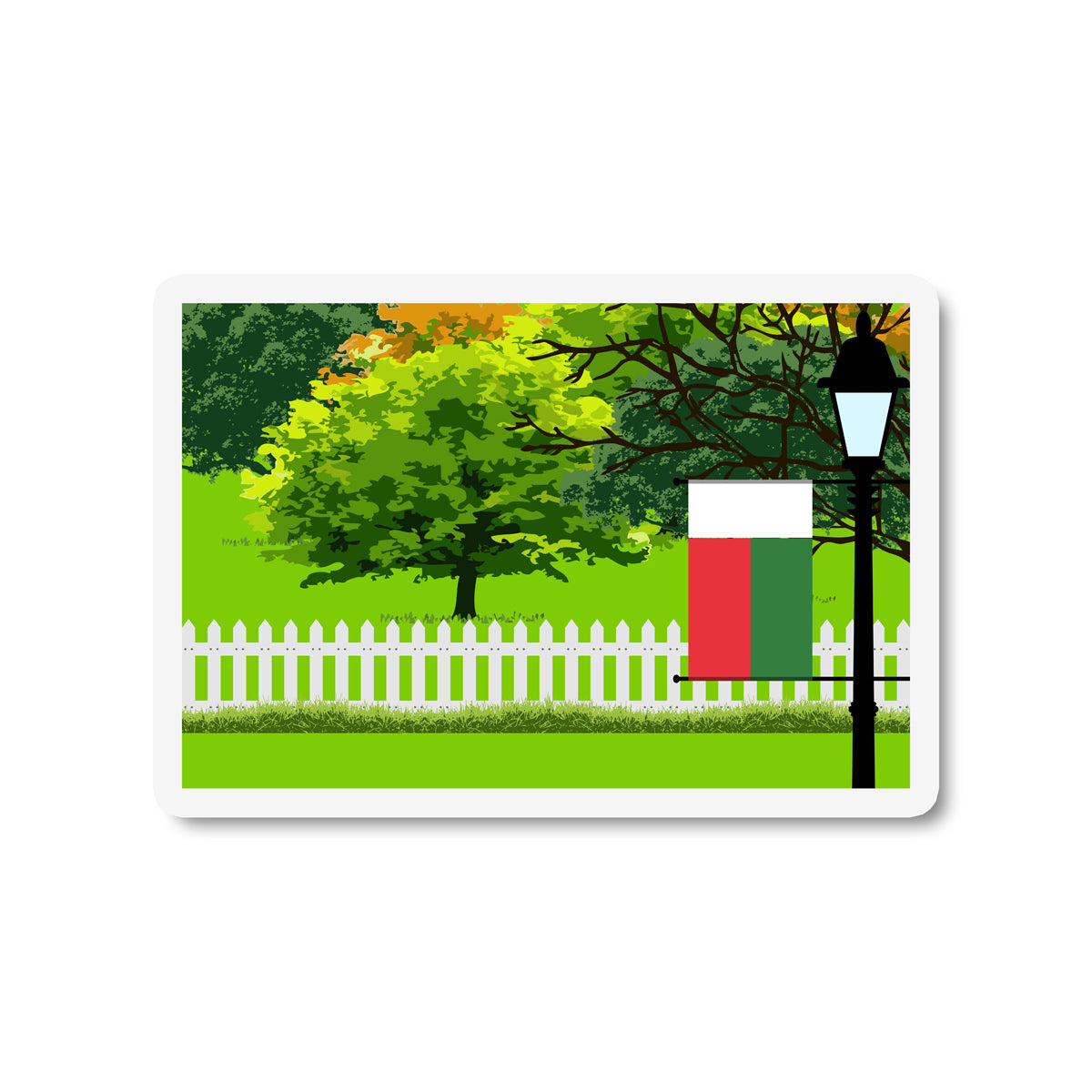Madagascar Trees Street Lamp Fridge Magnet