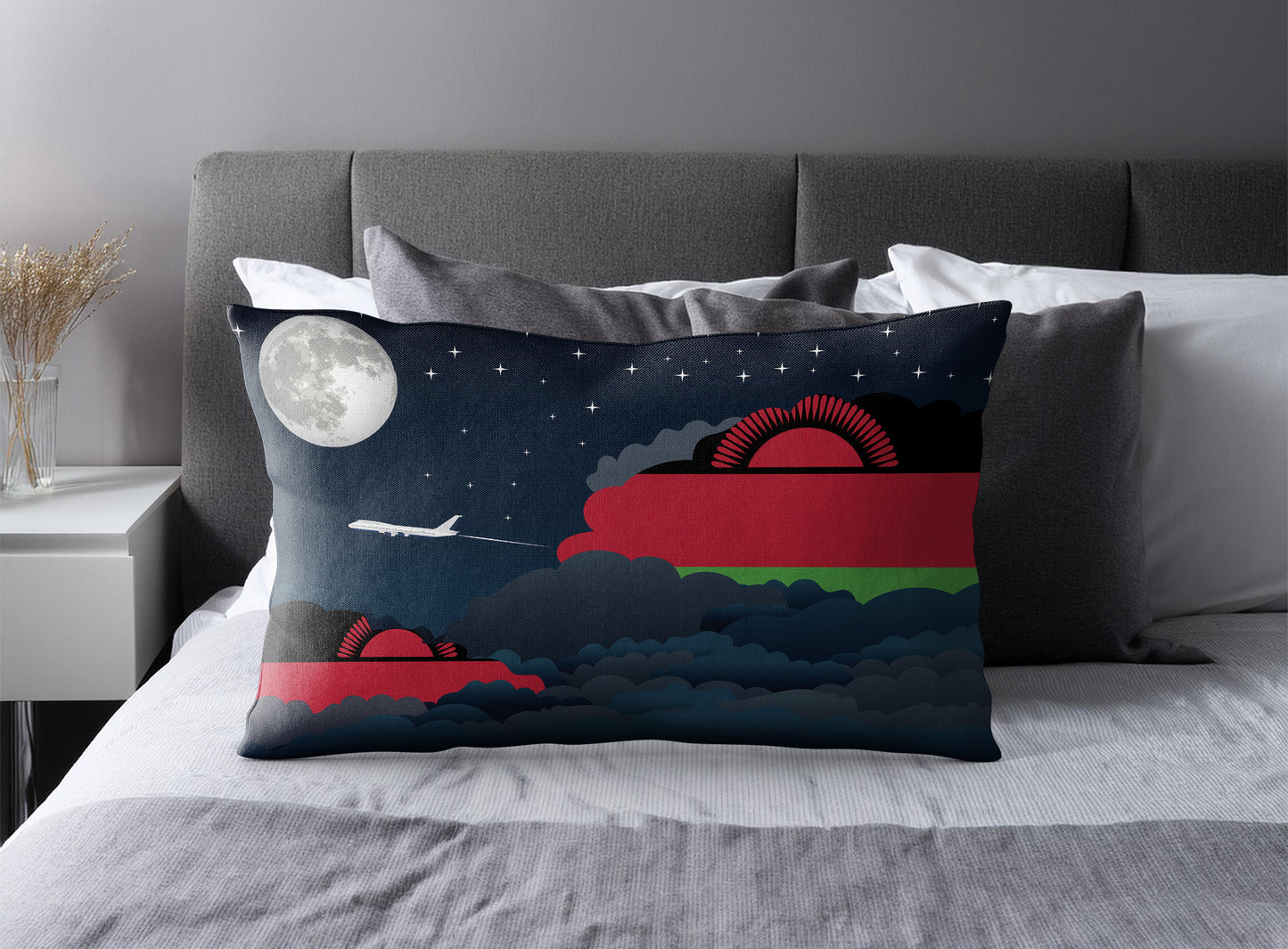Malawi Night Clouds Pillow Case and Pillow Throw