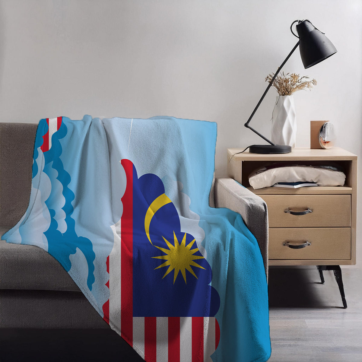 Malaysia Day Clouds Blanket Throw