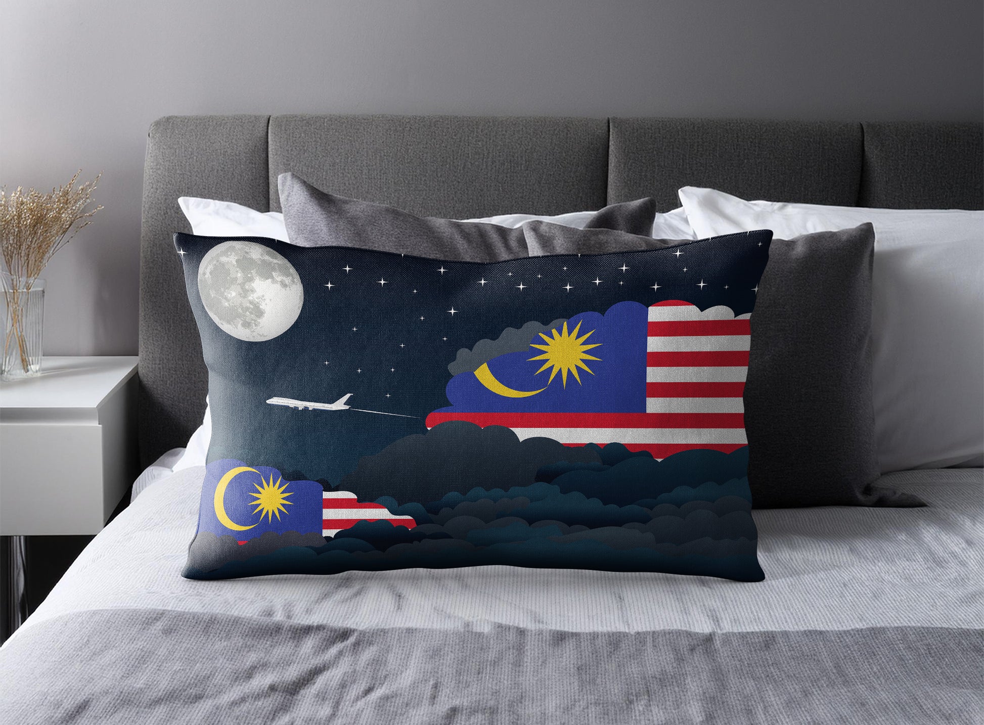Malaysia Night Clouds Pillow Case and Pillow Throw