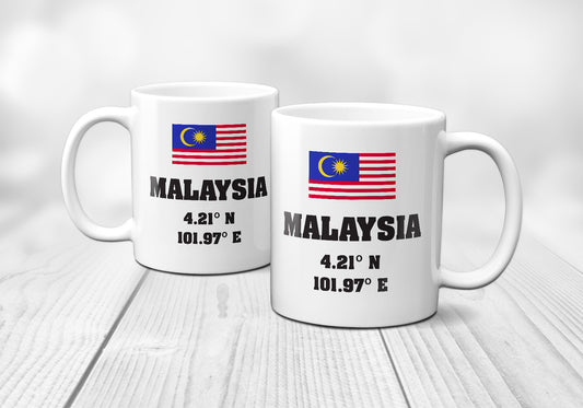 Malaysia Laitutude Longitude Mug
