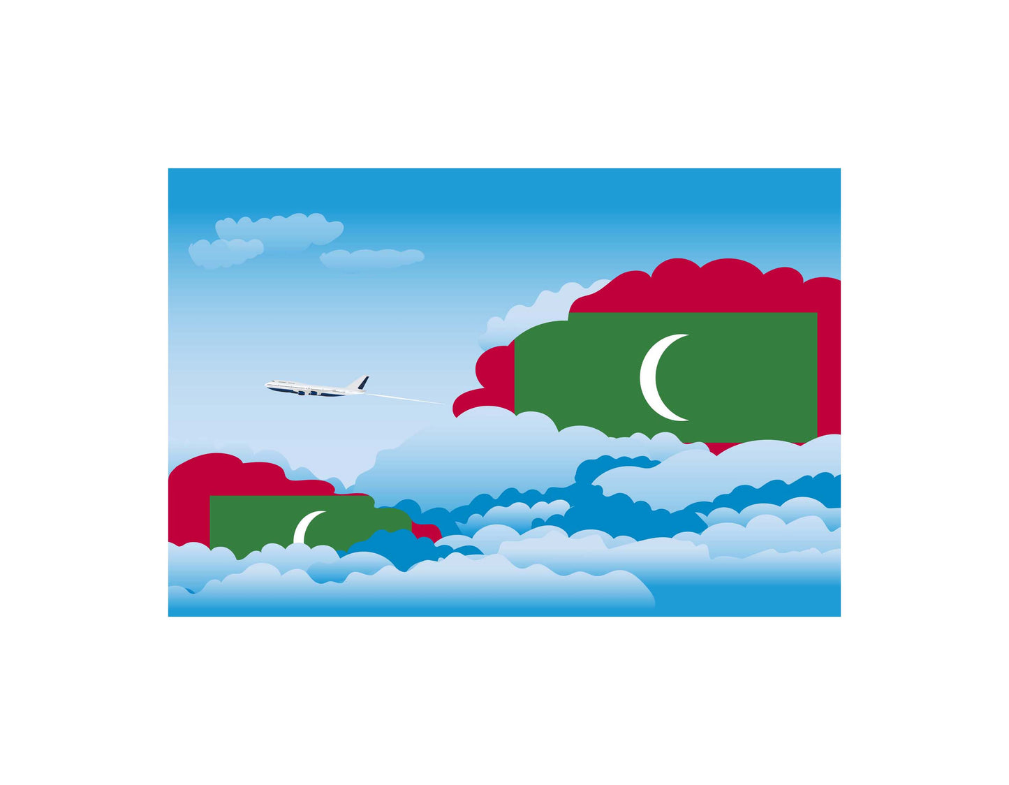 Maldives Day Clouds Blanket Throw