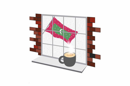 Maldives Coffee Rain Window Sticker