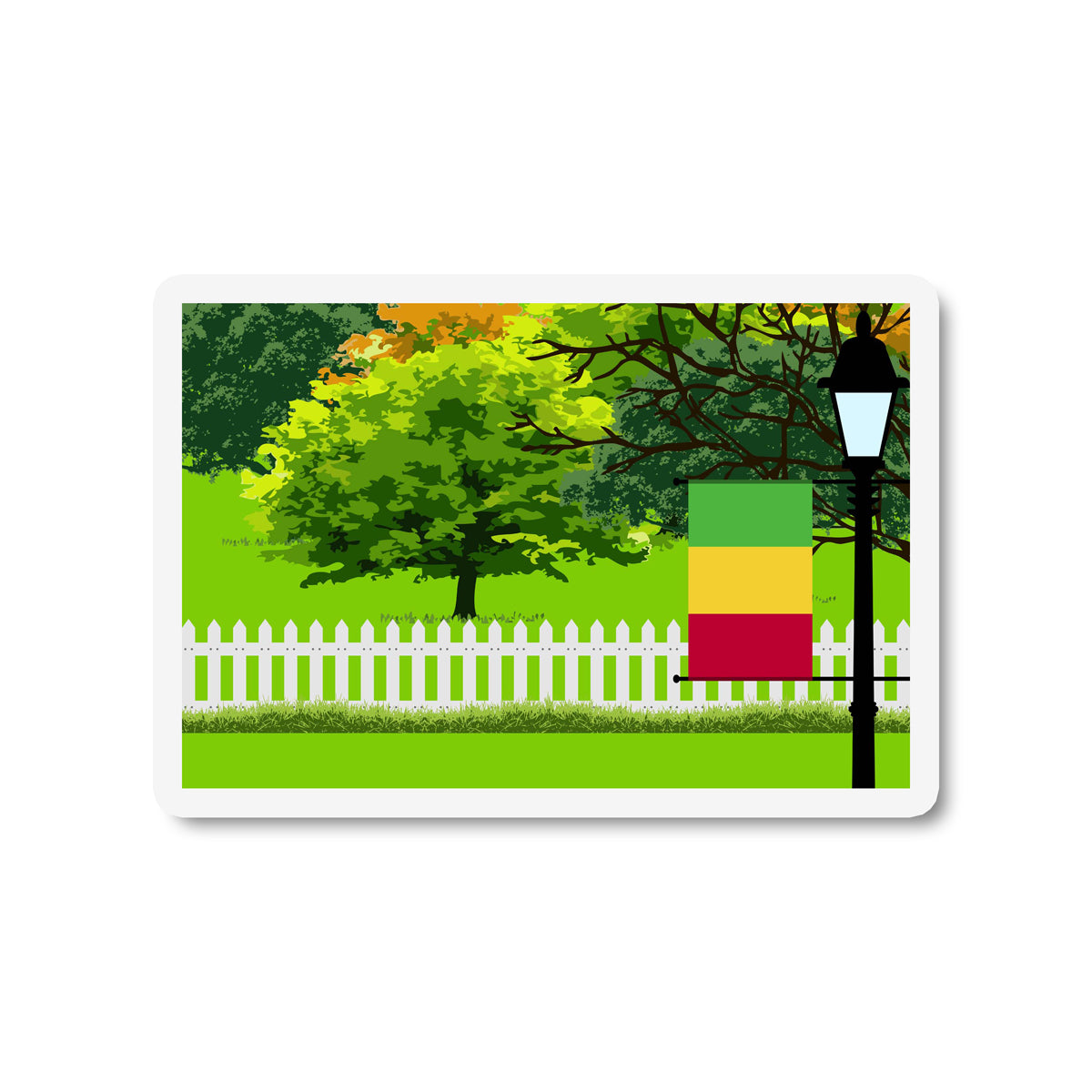 Mali Trees and Street Lamp Sticker