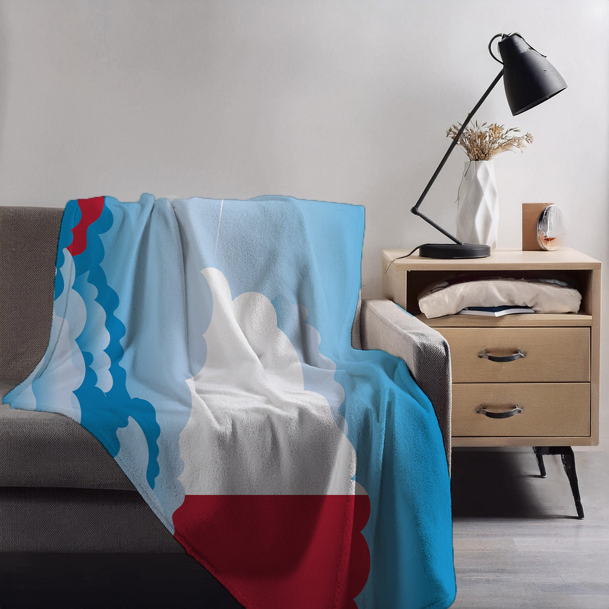 Malta Day Clouds Blanket Throw