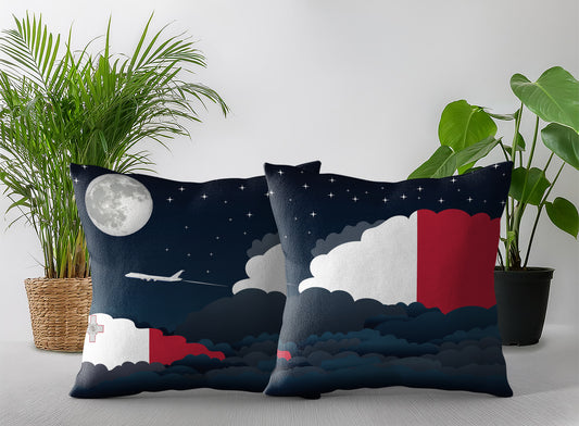 Malta Night Clouds Pillow Case and Pillow Throw
