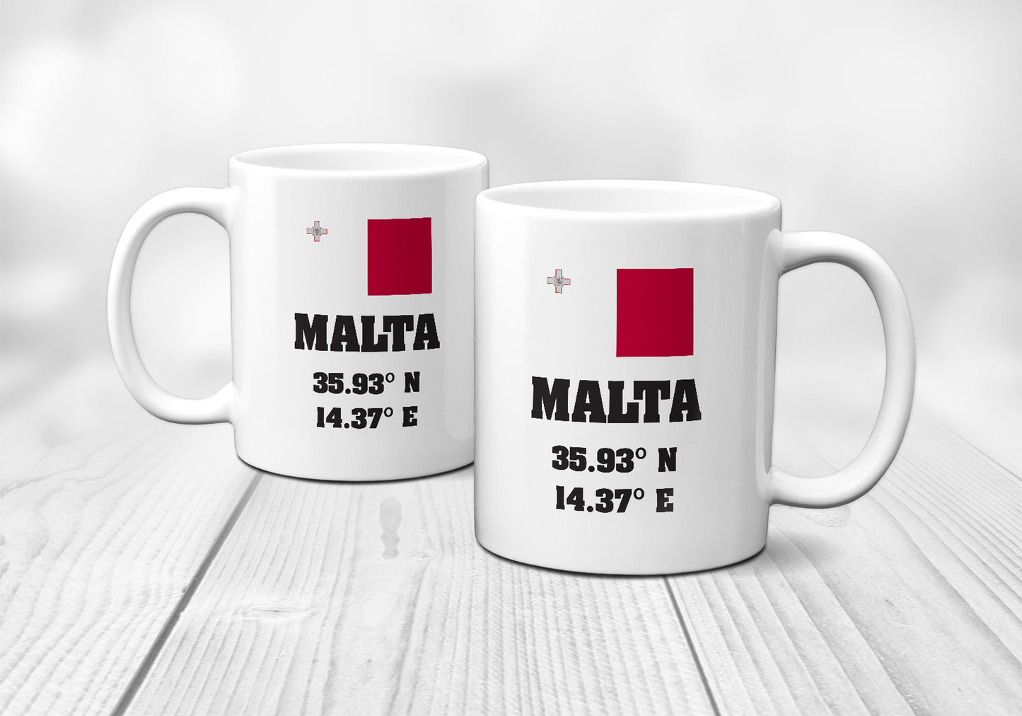 Malta Laitutude Longitude Mug