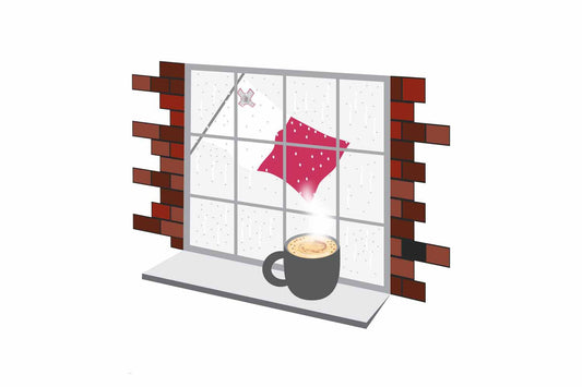 Malta Coffee Rain Window Fridge Magnet