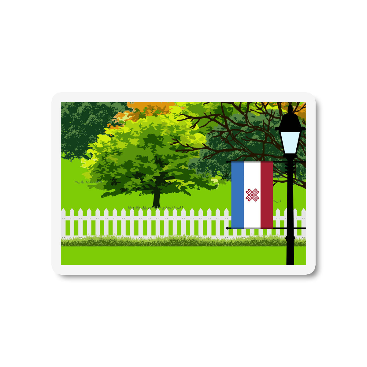 Mari El Trees Street Lamp Fridge Magnet