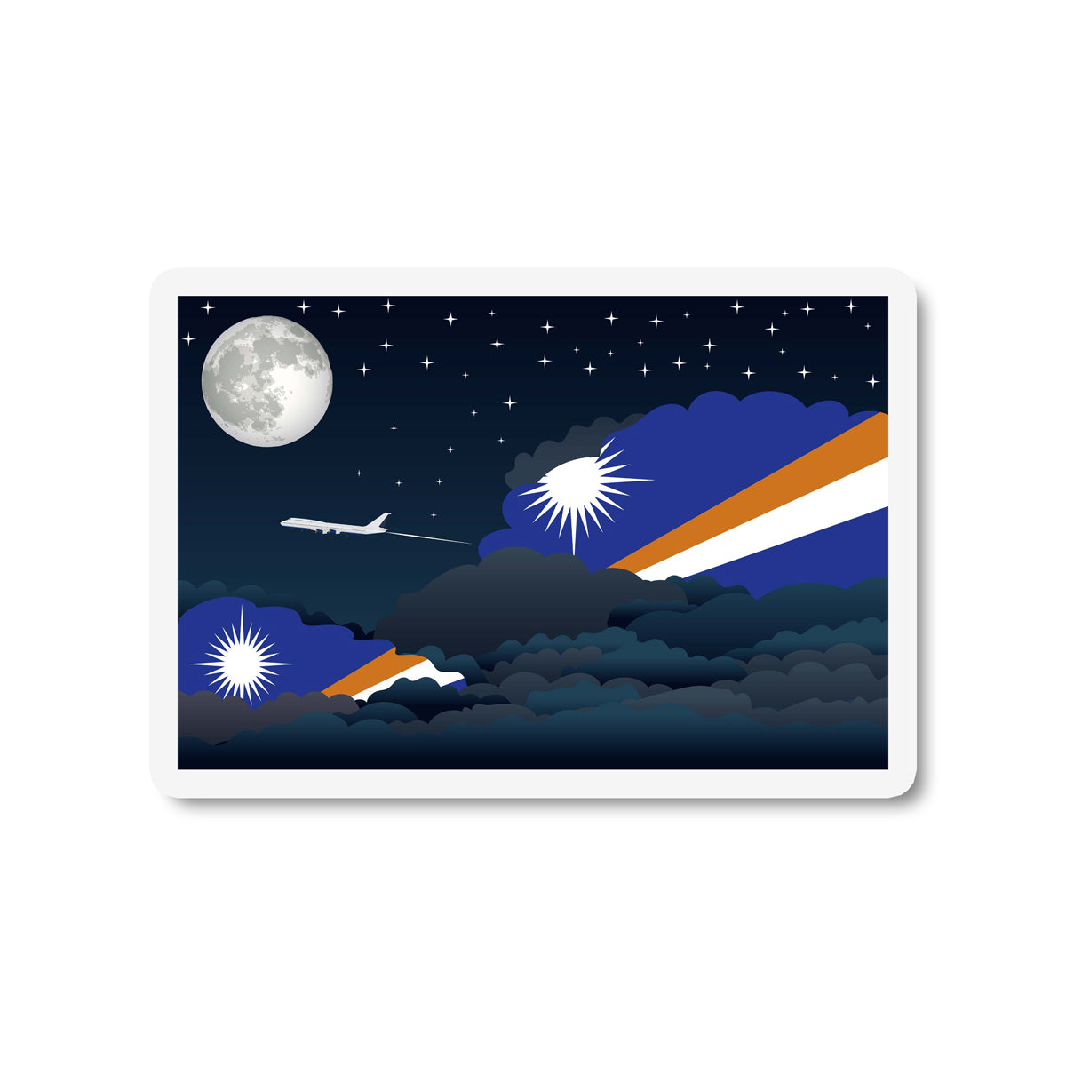 Marshall Islands Night Clouds Fridge Magnet
