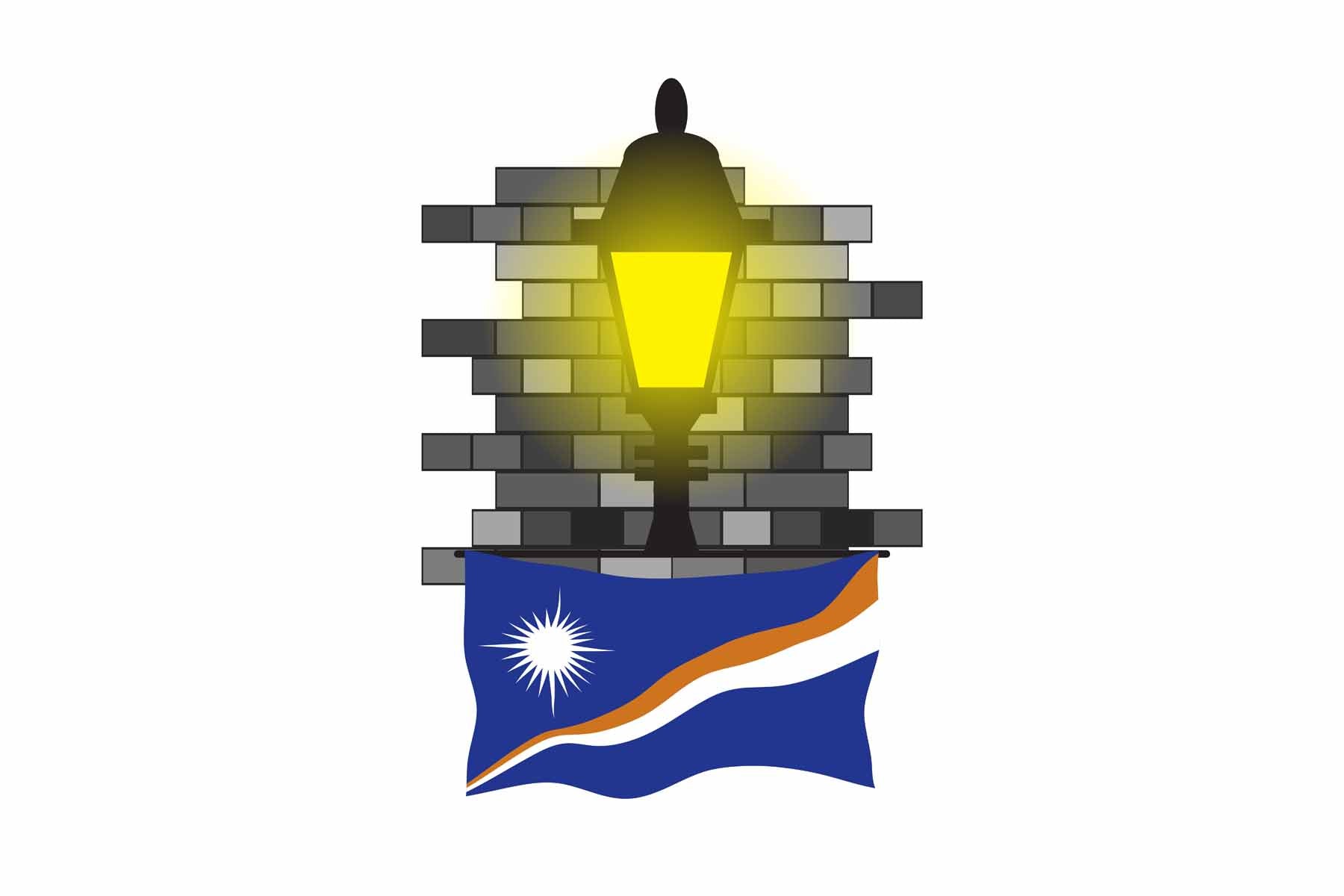 Marshall Islands Street Lamp Bricks Fridge Magnet