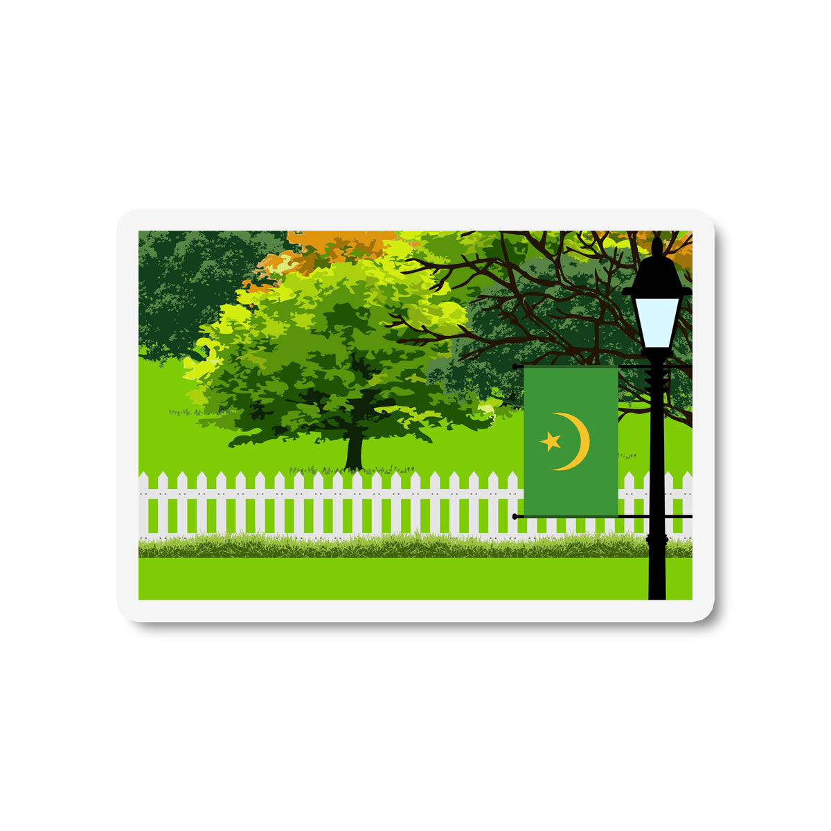 Mauritania Trees Street Lamp Fridge Magnet