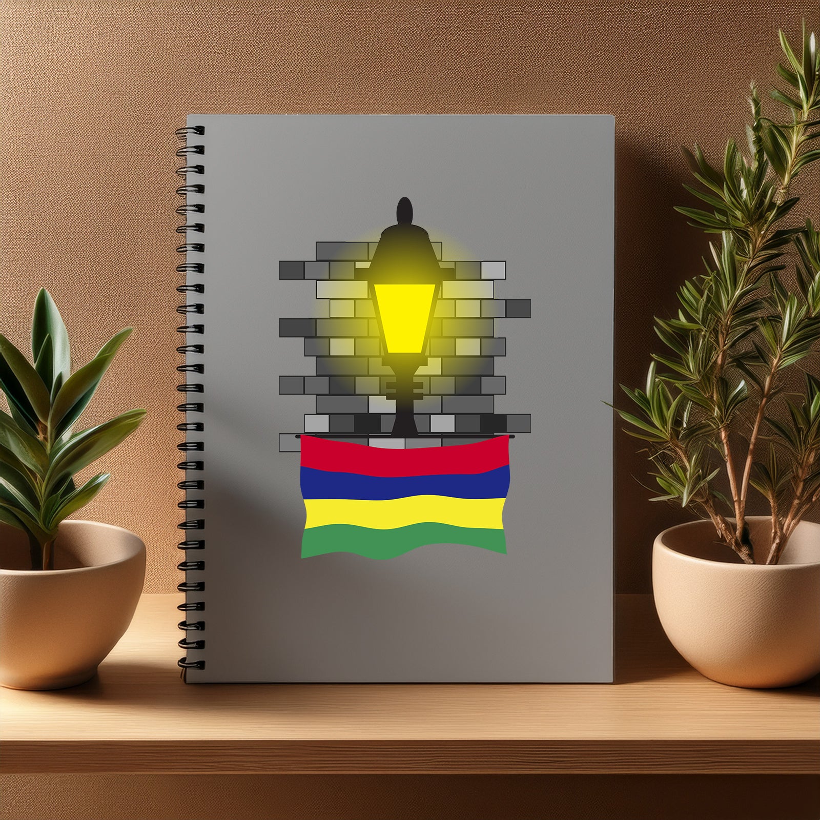 Mauritius  Street Lamp Bricks Notebook