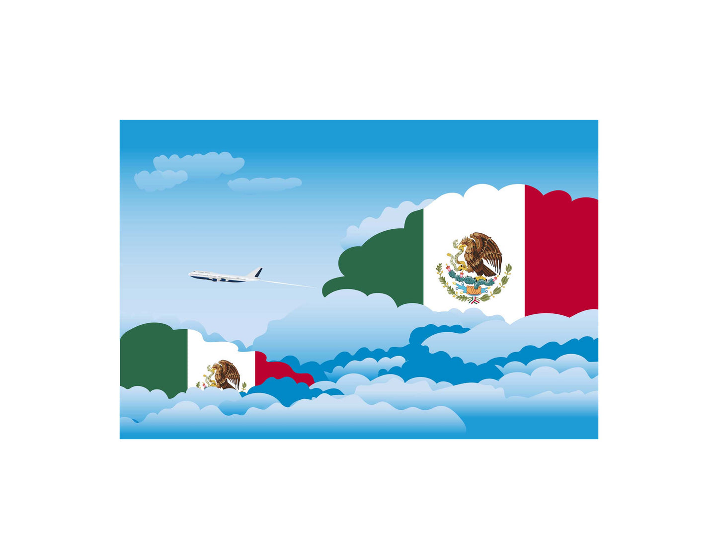 Mexico Day Clouds Blanket Throw