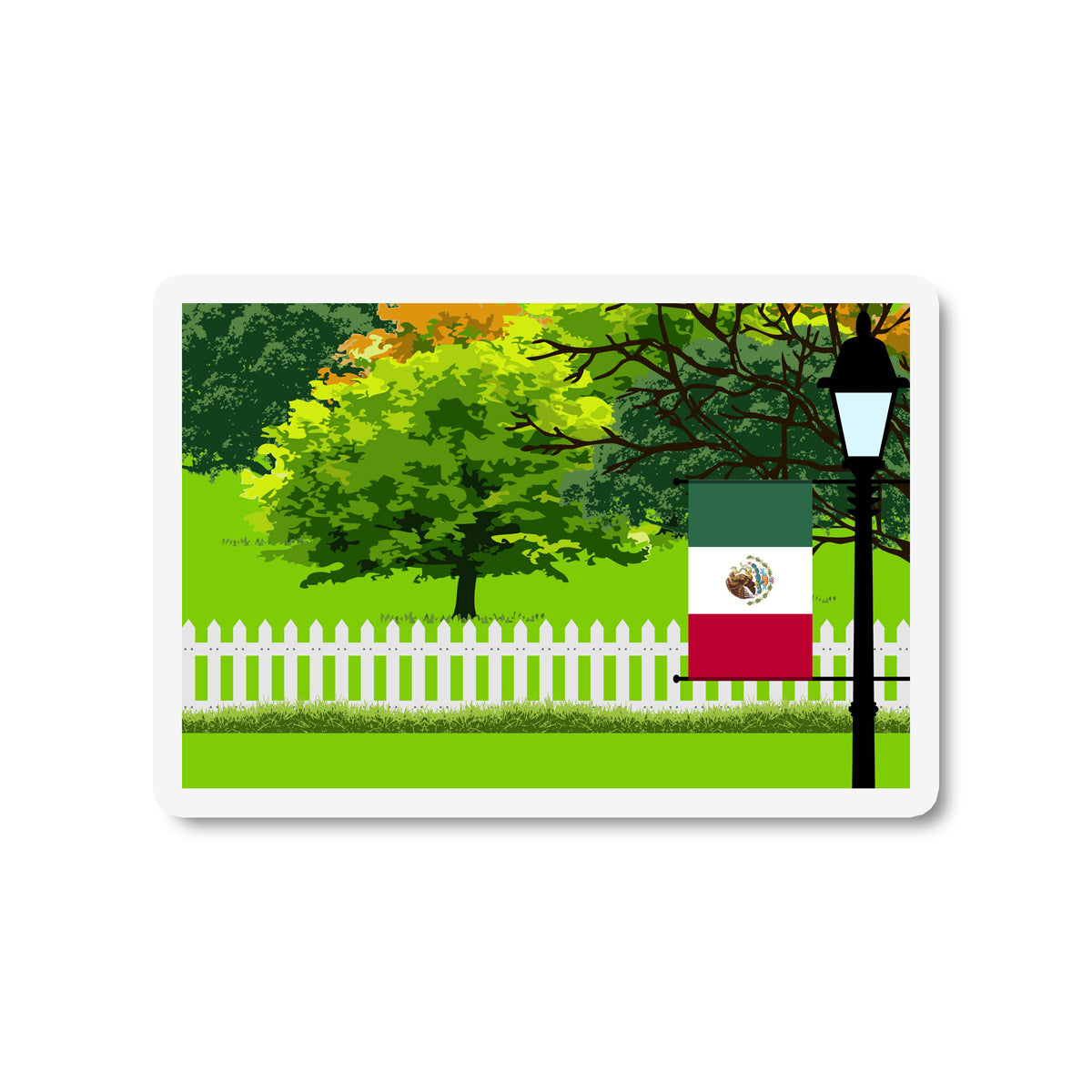 Mexico Trees Street Lamp Fridge Magnet