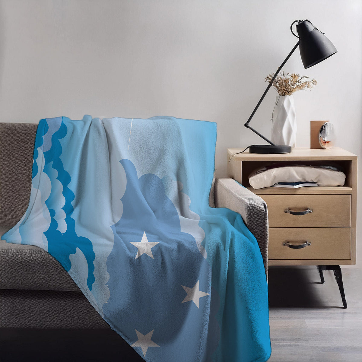Micronesia Federated States Day Clouds Blanket Throw