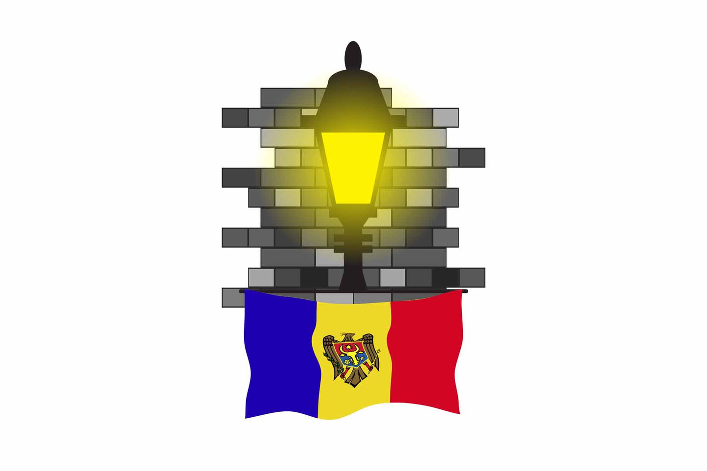 Moldova Street Lamp Bricks Sticker