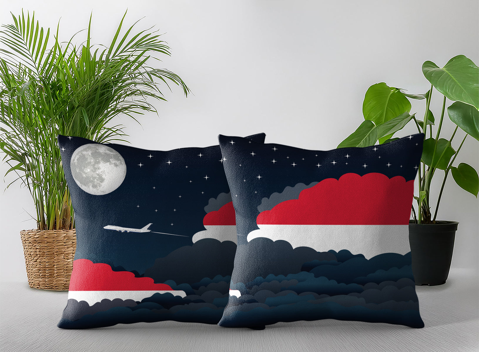 Monaco Night Clouds Pillow Case and Pillow Throw
