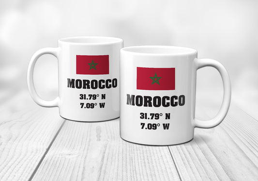 Morocco Laitutude Longitude Mug