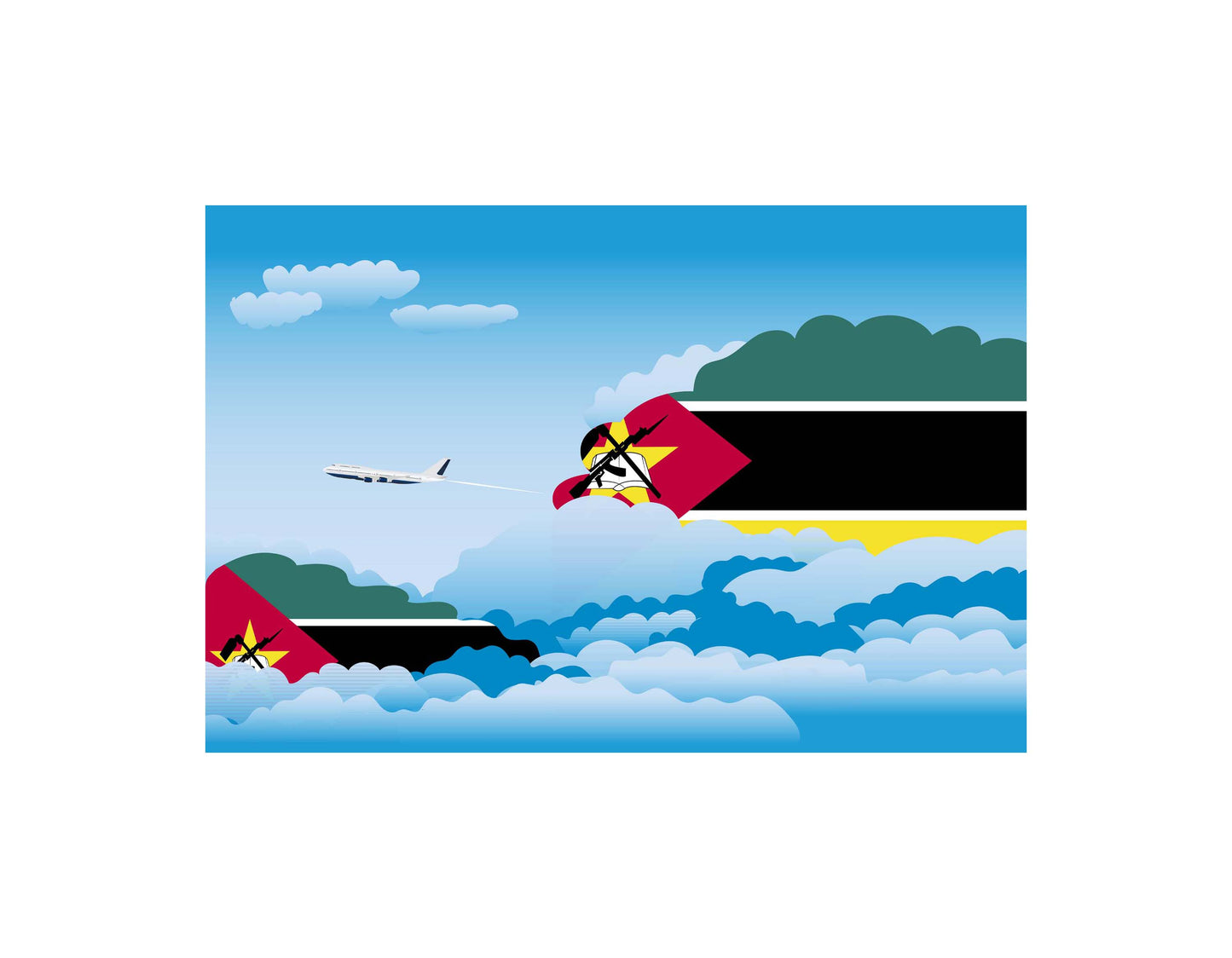 Mozambique Day Clouds Blanket Throw