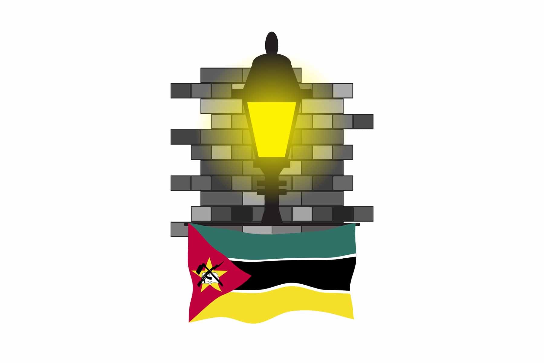 Mozambique Street Lamp Bricks Sticker